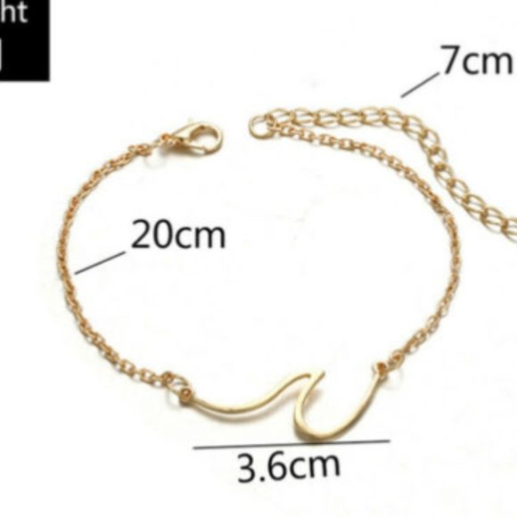 Wave Ankle Bracelet-Adjustable Chain - Picture 3 of 3